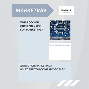 Printable - Simplify Life Your Way Business Marketing Goals Template